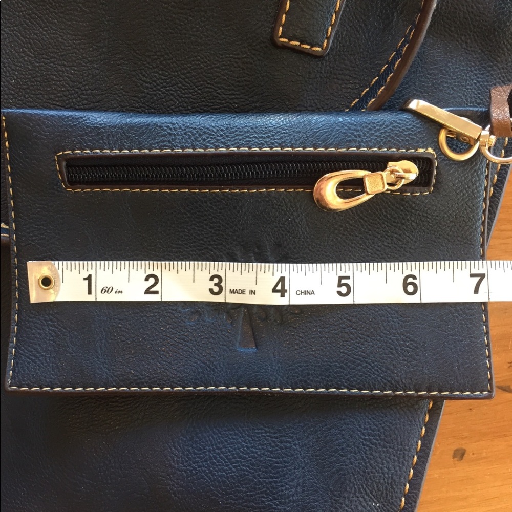 SOLD/NOTFORSALE Navy briefcase/purse/wallet set faux leather - Picture 10 of 16